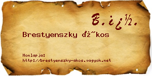 Brestyenszky Ákos névjegykártya